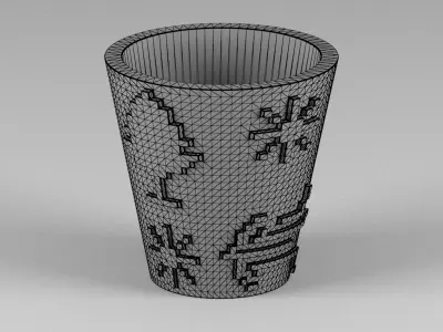 miniature flower pot 01 Free 3D print model
