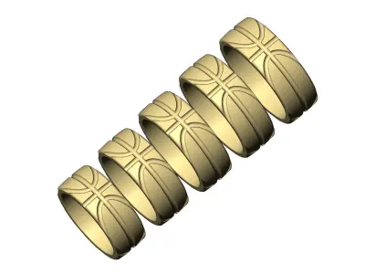 Basketball engravings cigar band US sizes 6to10 3D print model