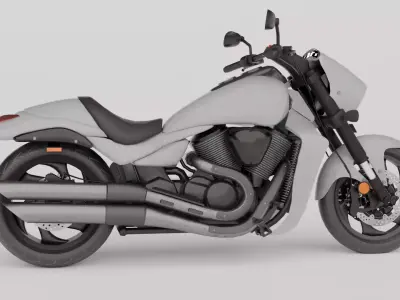 motorcycle cruiser   Low-poly 3D model