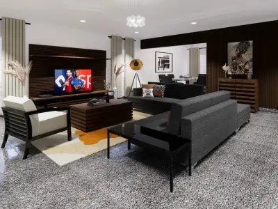 LIVING ROOM SPACE 3D model