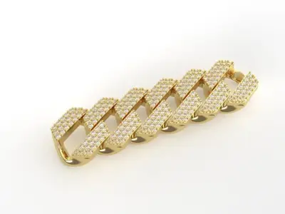 Cuban link bracelet v2 3D print model