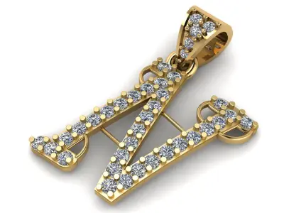 ALPHABET N PENDANT 3D PRINTABLE MODEL 3D print model