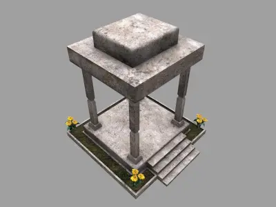 Stone Gazebo Low-poly 3D model