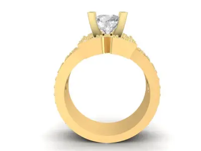 Luxury Multi Row Diamond Engagement Ring for Women 861 3D print model