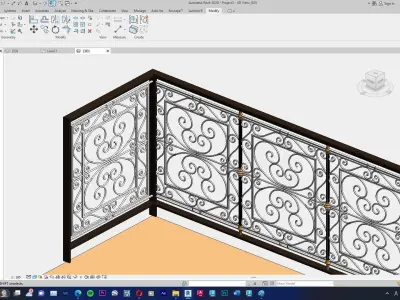 Classic Railing Revit Family type 013 3D model