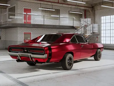 Dodge Charger RT 1969 - Car Classic Low-poly 3D model