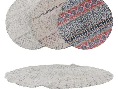 Round Rug Set 175 3D model