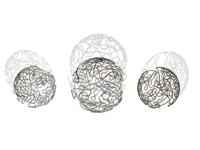Brass Sphere Decor Set  3D model
