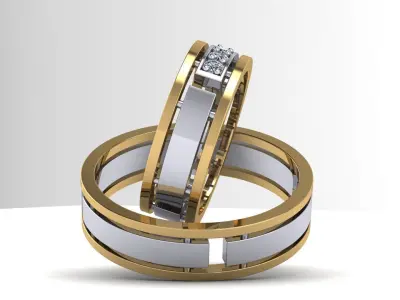  couple wedding ring 3D print model