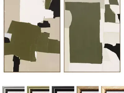 Plaster Two Photo Frame 499 Low-poly 3D model