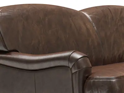 Restoration Hardware Barclay Leather Sofa 3D model