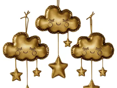 Decorative Hanging Kids Cloud Stars 3D model