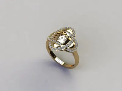 STL 3DM Women Ring Womens Ring Diamonds With Stone Model 3D print model