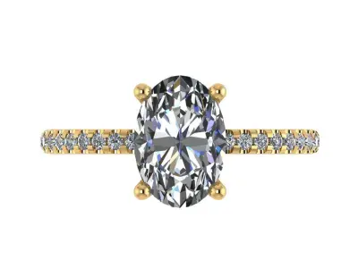 Hidden halo style solitaire diamond ring 3D print model