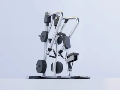 Seated Row Machine Low-poly 3D model purchase
