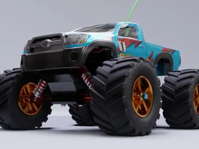 Rc car truck model in Blender 3D 3D model