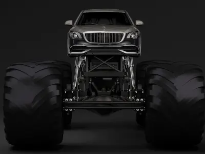 Monster Truck Mercedes Maybach S 650 Pullman 3D model