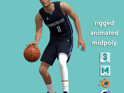  3D Rigged Josh Green Dallas Mavericks NBA 3D model