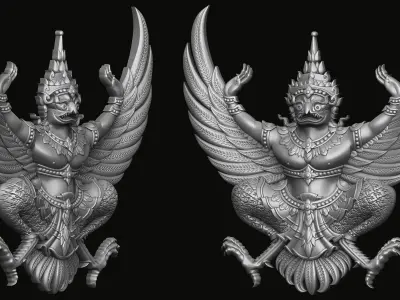 Garuda Bas-Relief 3D print model
