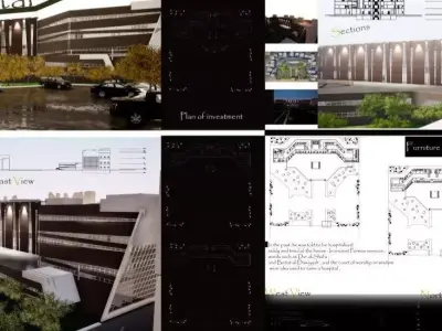 Two-dimensional and three-dimensional hospital project 3D model