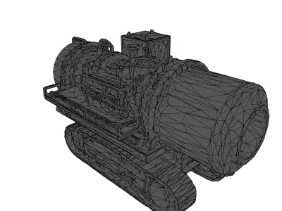 Tracked Industrial Cement Mixer 3D Model Low-poly 3D model