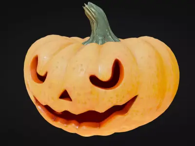 Halloween pumpkin Low-poly 3D model