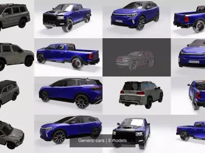 Generic cars 3D Model Pack