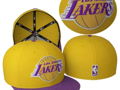 Baseball Cap LA Lakers 3D model