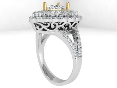 Pear Halo Luxury Ring 4689 3D print model