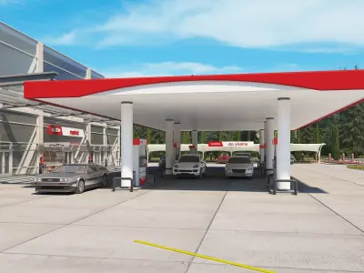 Realistic Gas Station 3D Model 3D model