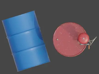 Vintage gasoline pump is a manual style 3D model