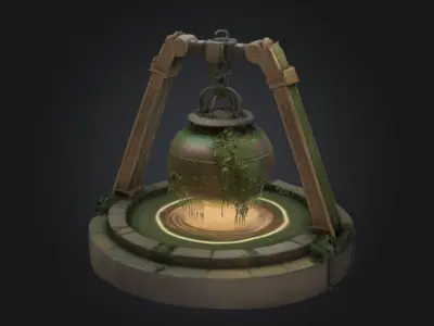 Old ancient cauldron  3D model