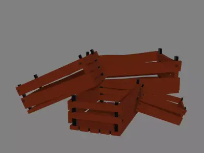 Lowpoly Damaged Wooden Create Free low-poly 3D model