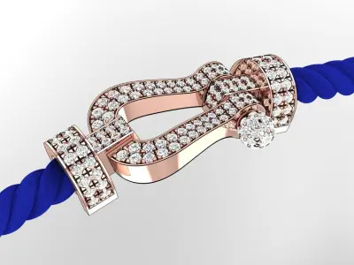 Force Extra Large XL Diamond bracelet 3D print model