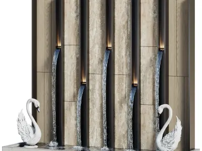 Waterfall fountains cascade 34 3D model