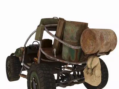 Post-Apocalyptic Buggy Low-poly 3D model