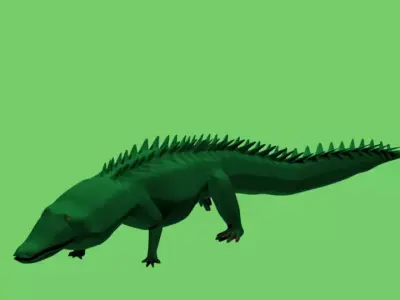 crocodilo LOWPOLY alligator Low-poly 3D model