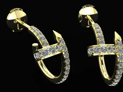 Juste un Clou hoop earring 3d printing model 3D print model