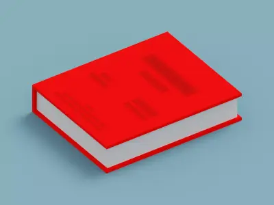 Voxel Red Book  Low-poly 3D model