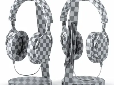 Bluedio headphones on the stand satechi PBR version 3D model