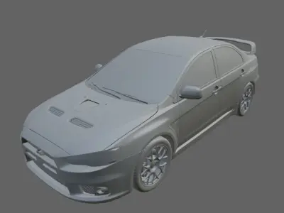 Games 3d model Mitsubishi Lancer Evo 10 Low-poly 3D model
