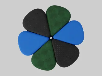 Flower Poufs 02 3D model