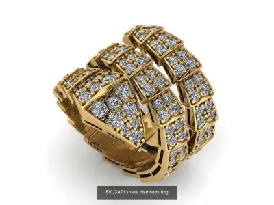 BVLGARI snake diamonds rins 3D Model Pack