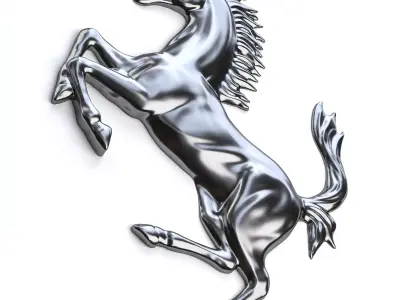 Ferrari horse logo 02 3D print model