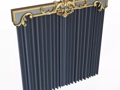 Cornice Classic Curtain 014 Low-poly 3D model