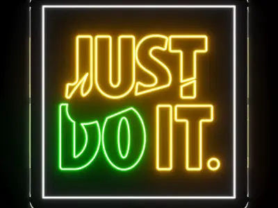 Just Do It Neon Sign 3D model
