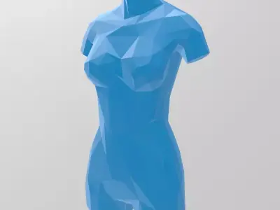 Low Poly Female Mannequin Stand for 3D Printing 3D print model