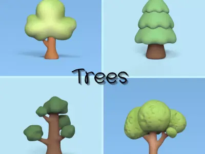 Trees animated tree 3D Model Collection