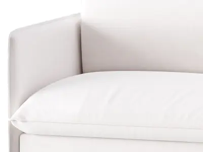 CORROY WHITE PERFORMANCE FABRIC CHAIR AND A HALF 3D model