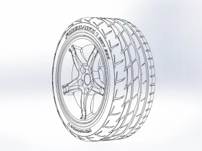 Wheels for scale model of american sportcar 1995 3D print model